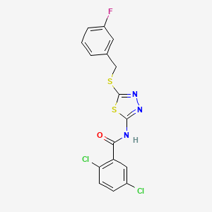 2,5-dichloro-N-[5-[(3-fluorophenyl)methylsulfanyl]-1,3,4-thiadiazol-2-yl]benzamide