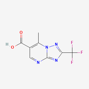 molecular formula C8H5F3N4O2 B2548874 7-Methyl-2-trifluoromethyl-[1,2,4]triazolo[1,5-a]-pyrimidine-6-carboxylic acid CAS No. 924846-75-3