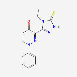 molecular formula C14H13N5OS B2548875 3-(4-ethyl-5-sulfanyl-4H-1,2,4-triazol-3-yl)-1-phenyl-4(1H)-pyridazinone CAS No. 866049-46-9