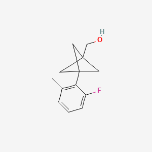 molecular formula C13H15FO B2548877 [3-(2-Fluoro-6-methylphenyl)-1-bicyclo[1.1.1]pentanyl]methanol CAS No. 2287342-14-5