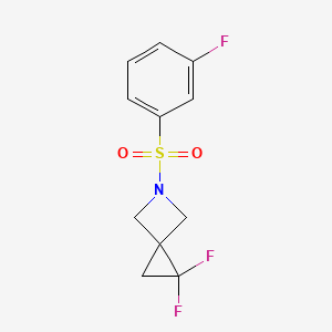 molecular formula C11H10F3NO2S B2548878 2,2-Difluoro-5-(3-fluorophenyl)sulfonyl-5-azaspiro[2.3]hexane CAS No. 2380063-48-7