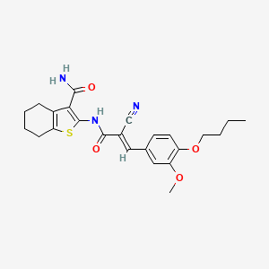 2-[[(E)-3-(4-butoxy-3-methoxyphenyl)-2-cyanoprop-2-enoyl]amino]-4,5,6,7-tetrahydro-1-benzothiophene-3-carboxamide