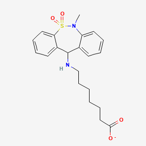 molecular formula C21H25N2NaO4S B2548884 7-[(6-Methyl-5,5-dioxido-6,11-dihydrodibenzo[c,f][1,2]thiazepin-11-yl)amino]heptanoate CAS No. 1263044-66-1