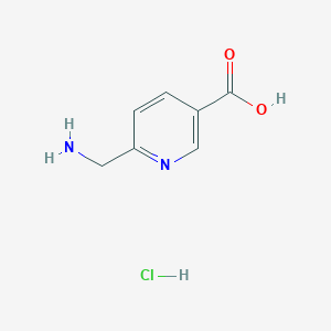 molecular formula C7H9ClN2O2 B2548892 6-(Aminomethyl)nicotinic acid hydrochloride CAS No. 139183-87-2; 2137578-03-9; 872602-66-9