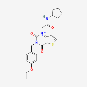 molecular formula C22H25N3O4S B2548900 N-环戊基-2-{3-[(4-乙氧基苯基)甲基]-2,4-二氧代-1H,2H,3H,4H-噻吩并[3,2-d]嘧啶-1-基}乙酰胺 CAS No. 1252856-78-2