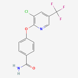 molecular formula C13H8ClF3N2O2 B2548911 4-{[3-氯-5-(三氟甲基)-2-吡啶基]氧基}苯甲酰胺 CAS No. 339023-73-3