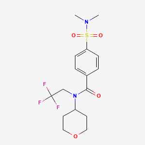 molecular formula C16H21F3N2O4S B2548913 4-(N,N-dimethylsulfamoyl)-N-(tetrahydro-2H-pyran-4-yl)-N-(2,2,2-trifluoroethyl)benzamide CAS No. 1396859-04-3