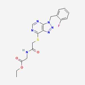 ethyl 2-(2-((3-(2-fluorobenzyl)-3H-[1,2,3]triazolo[4,5-d]pyrimidin-7-yl)thio)acetamido)acetate