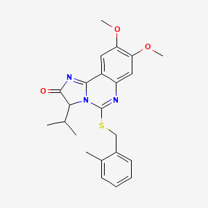 3-isopropyl-8,9-dimethoxy-5-[(2-methylbenzyl)sulfanyl]imidazo[1,2-c]quinazolin-2(3H)-one