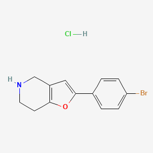 molecular formula C13H13BrClNO B2548932 2-(4-Bromophenyl)-4,5,6,7-tetrahydrofuro[3,2-c]pyridine hydrochloride CAS No. 104278-48-0