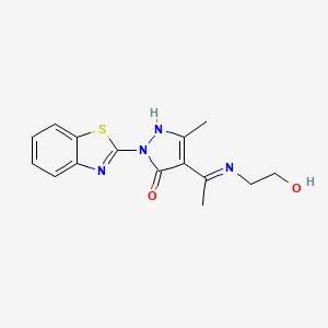(4Z)-2-(1,3-benzothiazol-2-yl)-4-{1-[(2-hydroxyethyl)amino]ethylidene}-5-methyl-2,4-dihydro-3H-pyrazol-3-one