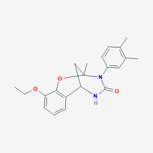 molecular formula C21H24N2O3 B2548939 3-(3,4-dimethylphenyl)-10-ethoxy-2-methyl-5,6-dihydro-2H-2,6-methanobenzo[g][1,3,5]oxadiazocin-4(3H)-one CAS No. 899962-54-0
