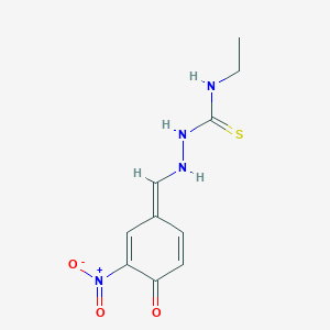 molecular formula C10H12N4O3S B254894 1-ethyl-3-[[(E)-(3-nitro-4-oxocyclohexa-2,5-dien-1-ylidene)methyl]amino]thiourea 