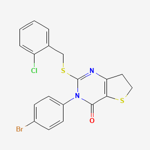 3-(4-Bromophenyl)-2-[(2-chlorophenyl)methylsulfanyl]-6,7-dihydrothieno[3,2-d]pyrimidin-4-one