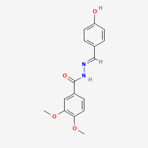 (E)-N'-(4-hydroxybenzylidene)-3,4-dimethoxybenzohydrazide