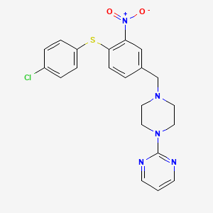 2-(4-{4-[(4-Chlorophenyl)sulfanyl]-3-nitrobenzyl}piperazino)pyrimidine