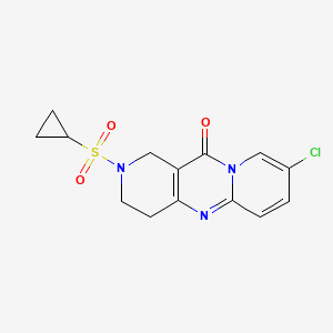 molecular formula C14H14ClN3O3S B2548955 8-chloro-2-(cyclopropylsulfonyl)-3,4-dihydro-1H-dipyrido[1,2-a:4',3'-d]pyrimidin-11(2H)-one CAS No. 2034267-65-5