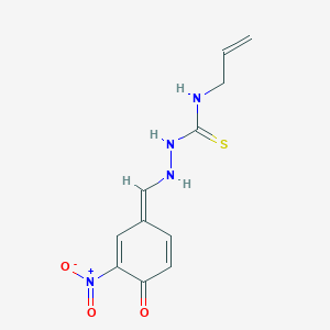 molecular formula C11H12N4O3S B254896 1-[[(E)-(3-nitro-4-oxocyclohexa-2,5-dien-1-ylidene)methyl]amino]-3-prop-2-enylthiourea 