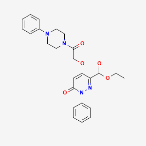 Ethyl 6-oxo-4-(2-oxo-2-(4-phenylpiperazin-1-yl)ethoxy)-1-(p-tolyl)-1,6-dihydropyridazine-3-carboxylate