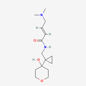 (E)-4-(Dimethylamino)-N-[[1-(4-hydroxyoxan-4-yl)cyclopropyl]methyl]but-2-enamide