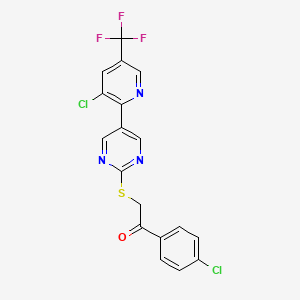 1-(4-Chlorophenyl)-2-((5-(3-chloro-5-(trifluoromethyl)-2-pyridinyl)-2-pyrimidinyl)sulfanyl)-1-ethanone