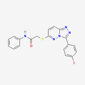 molecular formula C19H14FN5OS B2548979 2-((3-(4-fluorophenyl)-[1,2,4]triazolo[4,3-b]pyridazin-6-yl)thio)-N-phenylacetamide CAS No. 852373-75-2