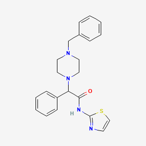 molecular formula C22H24N4OS B2548980 2-(4-benzylpiperazin-1-yl)-2-phenyl-N-(1,3-thiazol-2-yl)acetamide CAS No. 866144-89-0