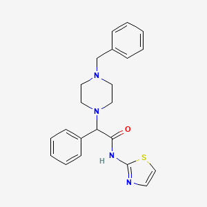 molecular formula C22H24N4OS B2548980 2-(4-benzylpiperazin-1-yl)-2-phényl-N-(1,3-thiazol-2-yl)acétamide CAS No. 866144-89-0