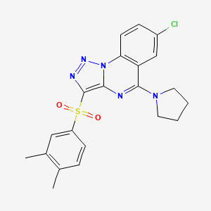 molecular formula C21H20ClN5O2S B2548981 7-氯-3-[(3,4-二甲苯基)磺酰基]-5-吡咯烷-1-基[1,2,3]三唑并[1,5-a]喹唑啉 CAS No. 904584-20-9