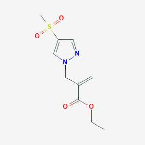 molecular formula C10H14N2O4S B2548983 Ethyl 2-[(4-methylsulfonylpyrazol-1-yl)methyl]prop-2-enoate CAS No. 2138253-04-8