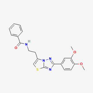 molecular formula C21H20N4O3S B2548985 N-(2-(2-(3,4-dimethoxyphenyl)thiazolo[3,2-b][1,2,4]triazol-6-yl)ethyl)benzamide CAS No. 894041-86-2