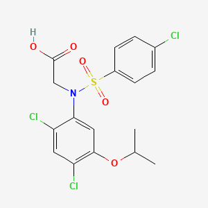 molecular formula C17H16Cl3NO5S B2548986 N-(4-氯苯磺酰基)-2,4-二氯-5-异丙氧基苯基甘氨酸 CAS No. 338967-38-7