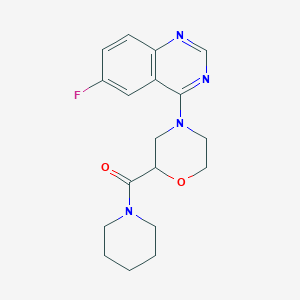 molecular formula C18H21FN4O2 B2548987 [4-(6-Fluoroquinazolin-4-yl)morpholin-2-yl]-piperidin-1-ylmethanone CAS No. 2415463-55-5