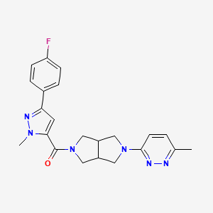 [5-(4-Fluorophenyl)-2-methylpyrazol-3-yl]-[2-(6-methylpyridazin-3-yl)-1,3,3a,4,6,6a-hexahydropyrrolo[3,4-c]pyrrol-5-yl]methanone