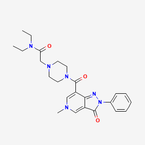 N,N-diethyl-2-(4-(5-methyl-3-oxo-2-phenyl-3,5-dihydro-2H-pyrazolo[4,3-c]pyridine-7-carbonyl)piperazin-1-yl)acetamide