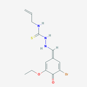 molecular formula C13H16BrN3O2S B254900 1-[[(E)-(3-bromo-5-ethoxy-4-oxocyclohexa-2,5-dien-1-ylidene)methyl]amino]-3-prop-2-enylthiourea 