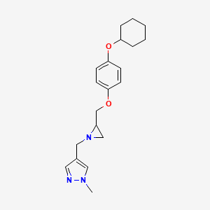 molecular formula C20H27N3O2 B2549003 4-[[2-[(4-环己氧基苯氧基)甲基]氮杂环丙烷-1-基]甲基]-1-甲基吡唑 CAS No. 2418667-99-7