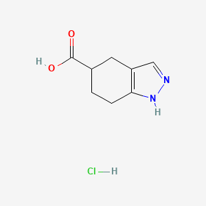 molecular formula C8H11ClN2O2 B2549005 4,5,6,7-Tetrahydro-1H-indazole-5-carboxylic acid;hydrochloride CAS No. 2551119-78-7