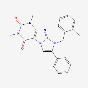 molecular formula C23H21N5O2 B2549007 2,4-Dimethyl-6-[(2-methylphenyl)methyl]-7-phenylpurino[7,8-a]imidazole-1,3-dione CAS No. 923490-71-5