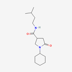 molecular formula C16H28N2O2 B2549012 1-cyclohexyl-N-isopentyl-5-oxopyrrolidine-3-carboxamide CAS No. 697791-12-1