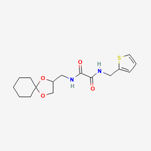 molecular formula C16H22N2O4S B2549016 N1-(1,4-dioxaspiro[4.5]decan-2-ylmethyl)-N2-(thiophen-2-ylmethyl)oxalamide CAS No. 899957-96-1