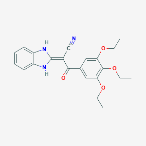 molecular formula C22H23N3O4 B254902 2-(1,3-dihydrobenzimidazol-2-ylidene)-3-oxo-3-(3,4,5-triethoxyphenyl)propanenitrile 