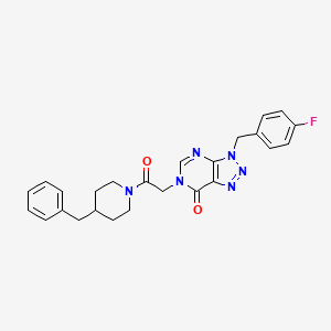 molecular formula C25H25FN6O2 B2549021 6-(2-(4-苄基哌啶-1-基)-2-氧代乙基)-3-(4-氟苄基)-3H-[1,2,3]三唑并[4,5-d]嘧啶-7(6H)-酮 CAS No. 863018-44-4