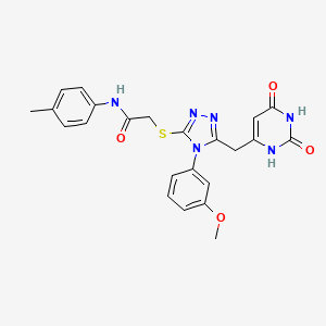 2-[[5-[(2,4-dioxo-1H-pyrimidin-6-yl)methyl]-4-(3-methoxyphenyl)-1,2,4-triazol-3-yl]sulfanyl]-N-(4-methylphenyl)acetamide