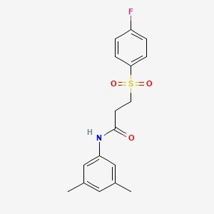 molecular formula C17H18FNO3S B2549023 N-(3,5-dimethylphenyl)-3-(4-fluorophenyl)sulfonylpropanamide CAS No. 895450-49-4
