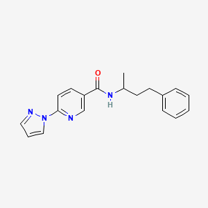 N-(4-phenylbutan-2-yl)-6-(1H-pyrazol-1-yl)nicotinamide