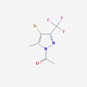 molecular formula C7H6BrF3N2O B2549027 1-Acetyl-4-bromo-3-trifluoromethyl-5-methylpyrazole CAS No. 229980-59-0