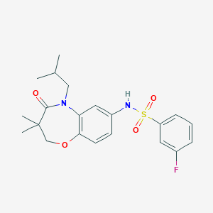3-fluoro-N-(5-isobutyl-3,3-dimethyl-4-oxo-2,3,4,5-tetrahydrobenzo[b][1,4]oxazepin-7-yl)benzenesulfonamide