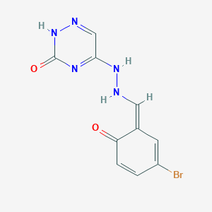 molecular formula C10H8BrN5O2 B254903 5-[2-[(Z)-(3-bromo-6-oxocyclohexa-2,4-dien-1-ylidene)methyl]hydrazinyl]-2H-1,2,4-triazin-3-one 
