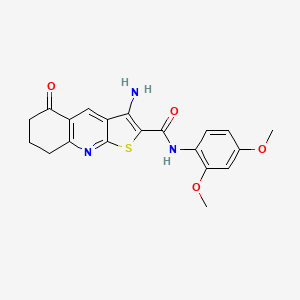 molecular formula C20H19N3O4S B2549031 3-amino-N-(2,4-dimethoxyphenyl)-5-oxo-5,6,7,8-tetrahydrothieno[2,3-b]quinoline-2-carboxamide CAS No. 780792-90-7